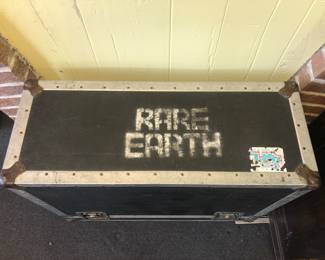 UPPER VIEW OF ORIGINAL RARE EARTH BAND TRAVEL CONCERT TRUNKS CIRCA 1970'S