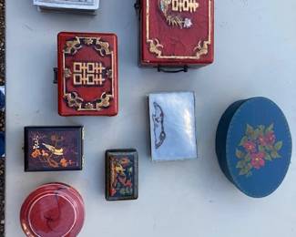 Boxes from ceramic, to Asian wood, Russian, and Mexican metal.
