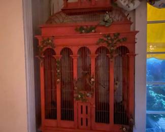 Hand-painted Wood Birdcage