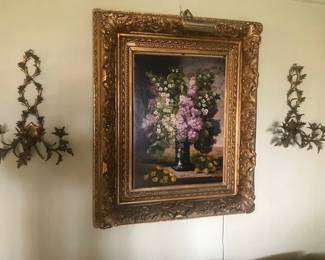 Signed Flower Still-life Oil Painting