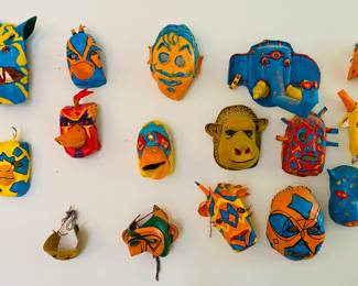 Which crazy mask will you choose? Original masks by Geraldine Hickerson