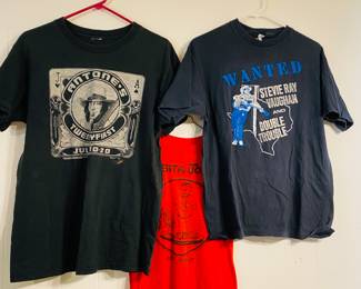 we've got some great vintage ATX Tee's Stevie Ray Vaugh, The Fabulous Thunderbirds. The Armadillo and many more. Some are small and belonged to Terri Lynn Wright Hickerson. Others are M-L