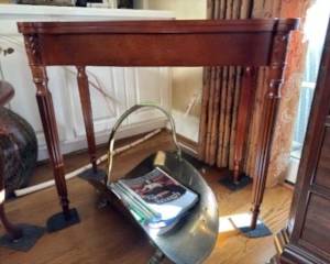 Leaf Table, Custom Drapes