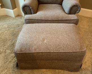 Upholstered Chair with Ottoman