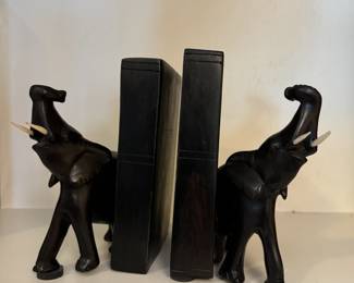 Hand Carved Ebony Wood Bookends