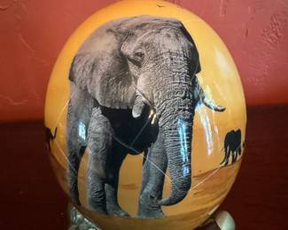 Creative Egg Designs Hand Painted Ostrich Egg From the Studio of Julie Morgan