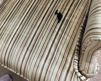 Stain on bottom of wing back chair cushion