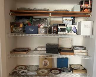 Boxed crystal, glass and silver serving pieces- Perfect for gifting or resell.