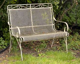 Vintage metal outdoor bench