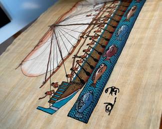 Egyptian style print on
 papyrus