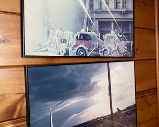 
Framed enlarged photographs