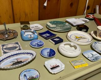 Collection of ashtrays and small dishes