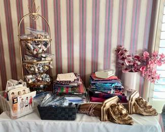 Patterns, thread spools, fabric