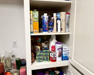 Lots of unopened & barely used cleaning supplies & toiletries