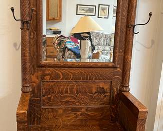 Antique Hall Tree - wood, heavy