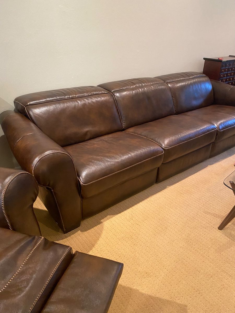 NATUZZI RECLINER SOFA AND 2 CHAIRS