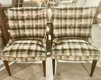 Vintage chairs, upholstery is worn on seat