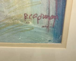 RC Gorman, Navajo artist, "Toas Man" artwork