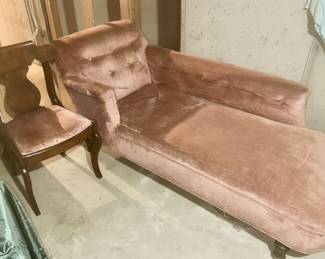 Antique chaise lounge, antique chair
