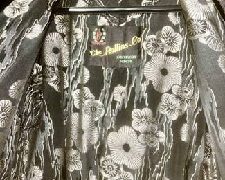 Beaver coat by The Rollins Co., Detroit, MI, beautiful floral lining!