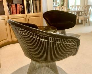 Back view of Warren Platner Knoll chairs