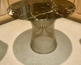 Close up view of Warren Platner Knoll side table