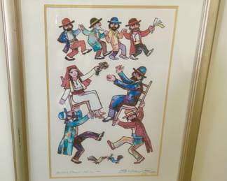 Signed Obican Jewish Wedding celebration print