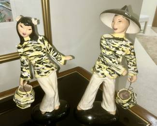 1950's Mid-Century Heidi School CA Asian figurines