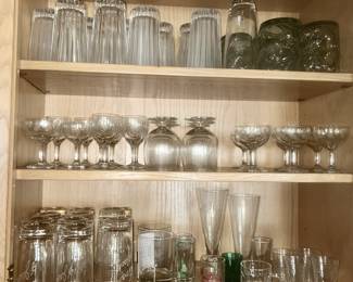 Large collection of stems and barware
