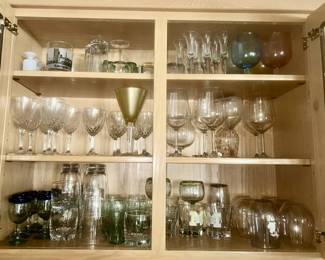 Large collection of stems and barware