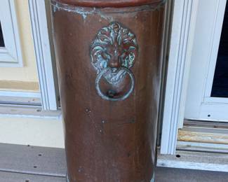 Antique copper umbrella stand 