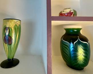 Orient and Plume art glass vase