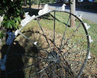 Large rake wheels wir=th dog design one of 2