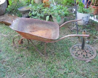 vintage iron wheelbarrow,cast iron umbrella stand