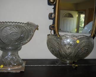 Punch bowls, mirror made with horse hames