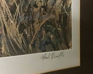 “A Splendid Covey” Lithograph by Herb Booth.  Signed and numbered Limited Edition 61/600. Classic 1978 Quail hunting in South Texas. 