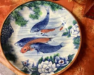 Vintage Japanese Koi platter. 