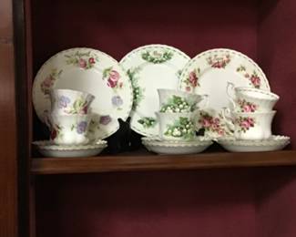 Royal Albert flowers of the month cup and saucer sets. 