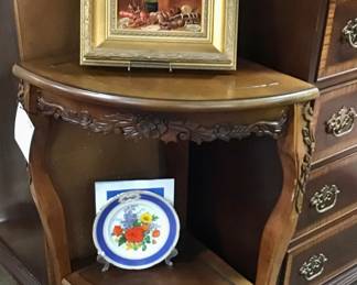 Hand carved corner table