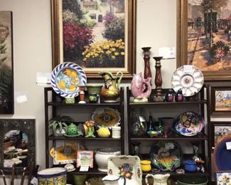 Mexican and European pottery. 