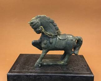 Antique Chinese carved soapstone signed on base