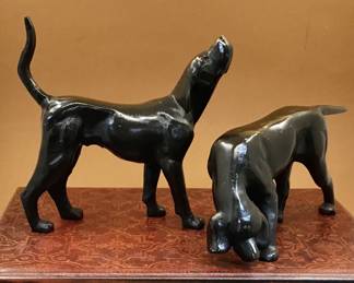 Bronze hunting dogs
