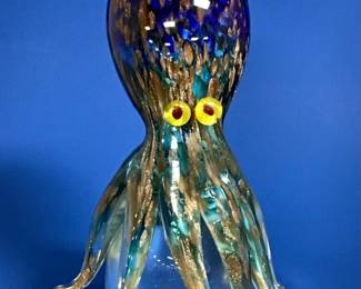 Murano Octopus. Blown glass, Signed and Numbered