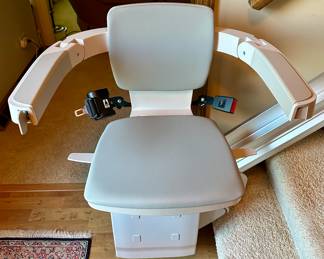 Bruno Industries Model # SRE-3050. Installed in 5/23 Like New Condition. Original Price was $3600.00 300lb Capacity, Smooth operation with 2 remotes. Excellent Condition...! Straight Stair set-up. Installation avail.