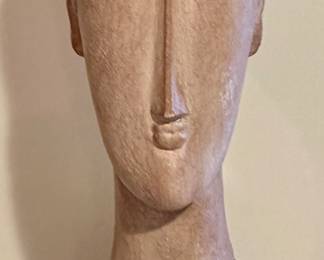 Arist: Austin Productions, after Amedeo Magdigliani. Title: Tete' de Femme, Year: 1961-1963 in Medium Terracotta. Reproduction of original impressionist and Modern Art circa 1911 by Amedeo Magdigliani in Clay. The Original Limestone Sculpture by Magdigliani was offered by Christies at $30MM - 40MM.