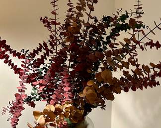 Dried Eucalyptis in Apothecary Jar with Trivet