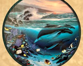 Robert Wyland and Roy Tabora "Whale Waters". Framed by Colbert's of Naperville.