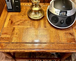 Side Table with Parquet Wood Finish