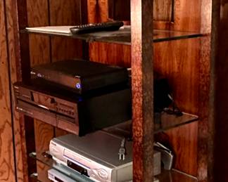 5 Tier Bookshelf and Component Stereo Shelving Unit with Glass shelves