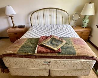 Queen Size Brass Headboard and super clean Mattress and Boxspring The Mattress in Hand-Crafted Supreme by Verlo